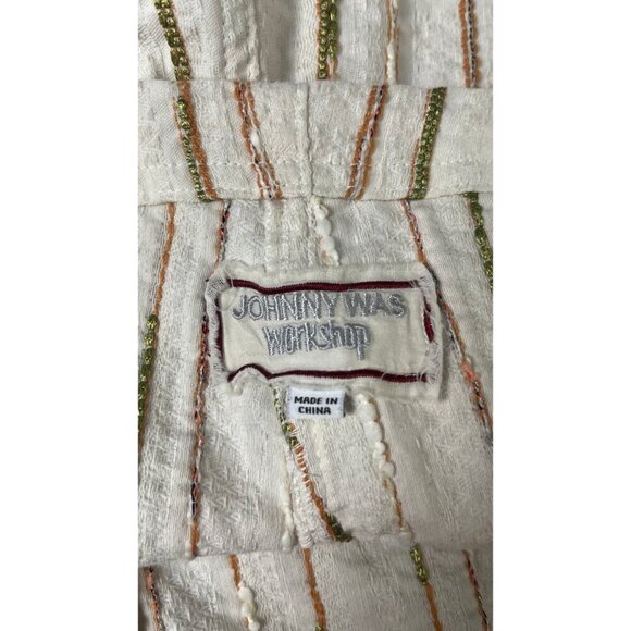 JOHNNY WAS WORKSHOP TEXTURED DRAWSTRING POMPOM BEACH SHORTS XL - Picture 9 of 9